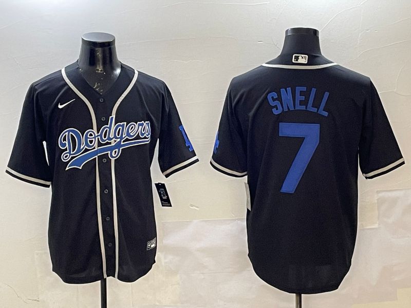 Men Los Angeles Dodgers #7 Snell Black Fashion Game 2025 Nike MLB Jersey style 4->miami dolphins->NFL Jersey